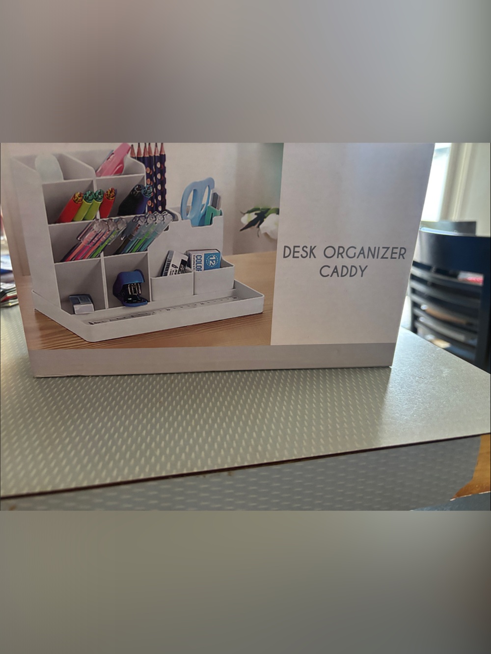 Desk Organizer Caddy in White - Compact Home Storage